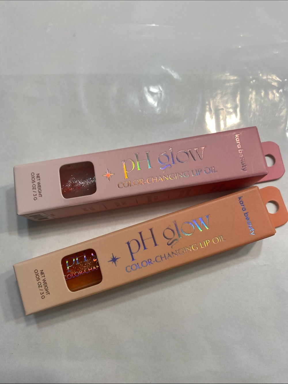 Kara Beauty pH Glow Color-Changing Lip Oil Duo - Sheer Orange & Sheer Rose